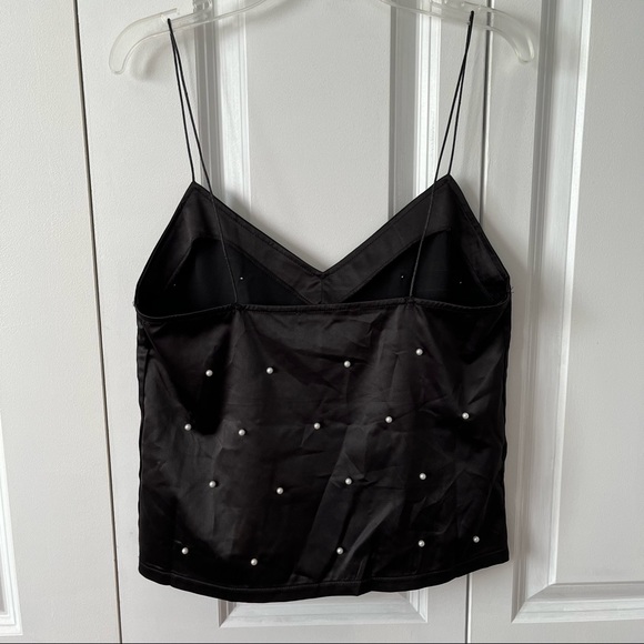 Zara black pearl studded crop cami top - Picture 5 of 7